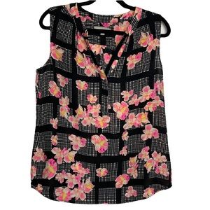BANANA REPUBLIC floral sleeveless v neck top blouse